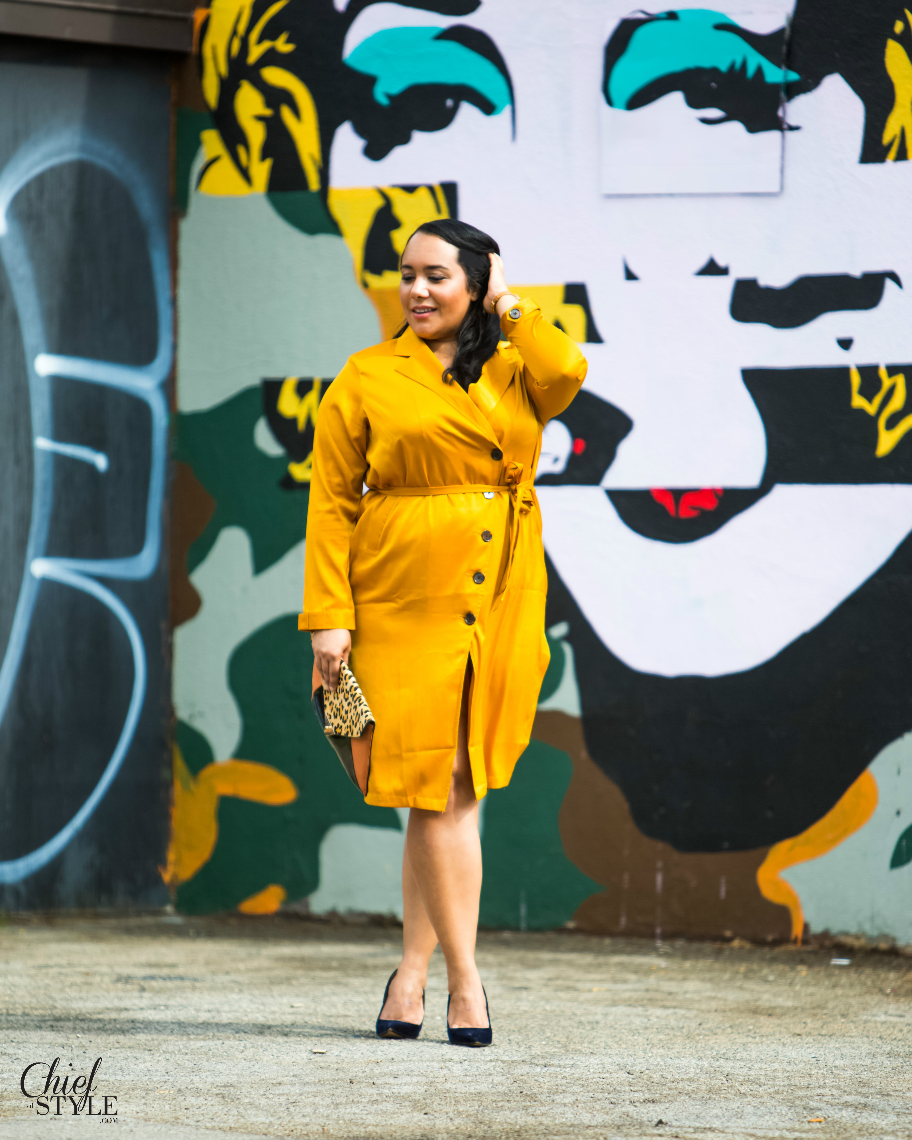 New plus size clothing brand Premme Sol Trench Coat Dress