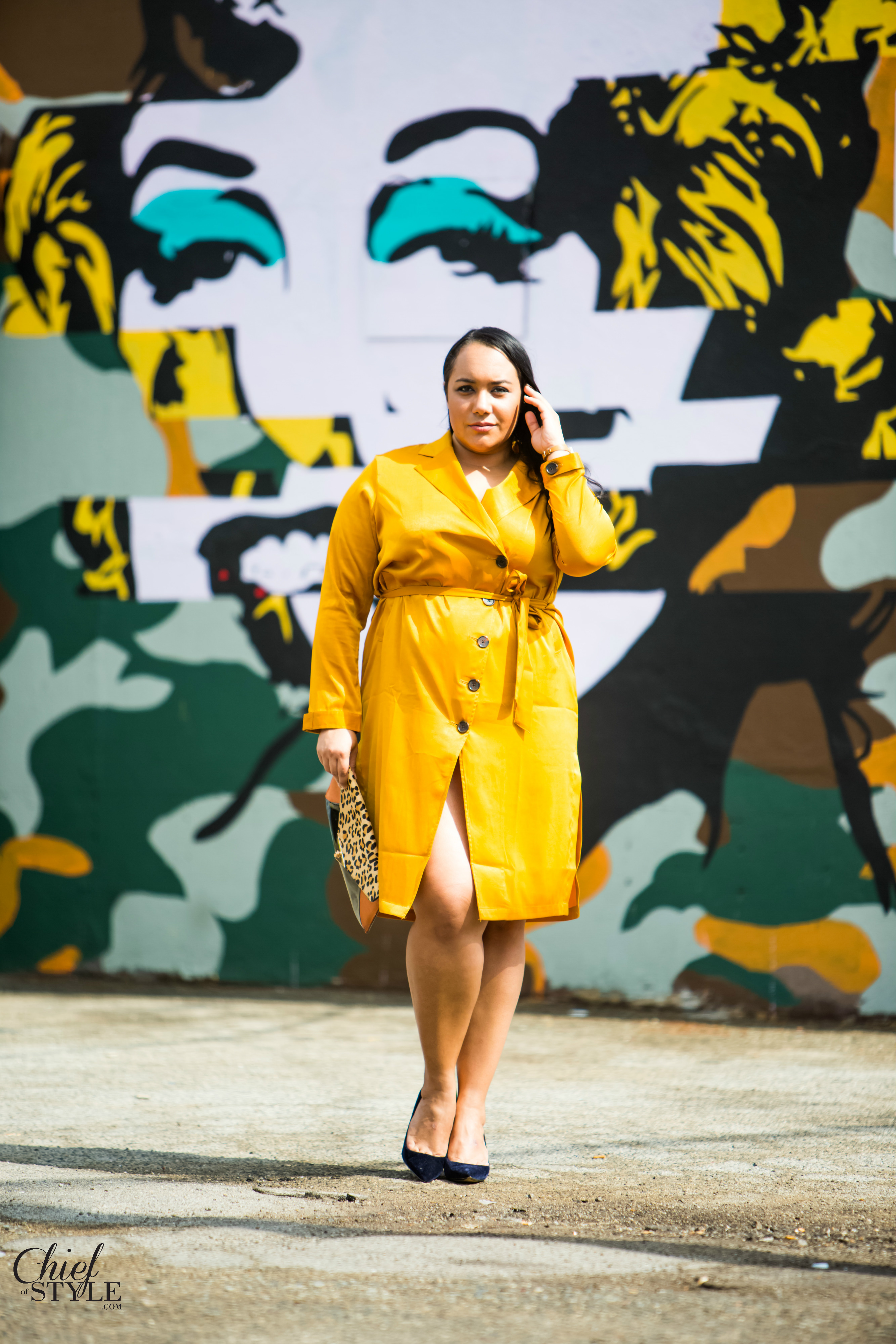 New plus size clothing brand Premme Sol Trench Coat Dress