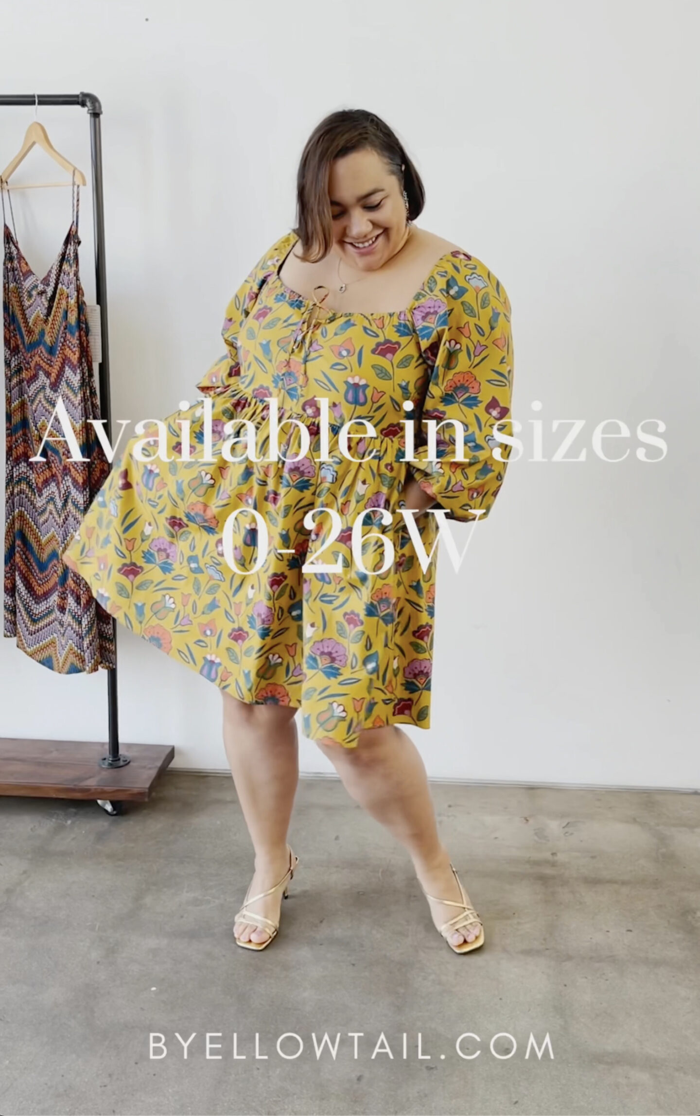 The Chief of Style, Amy Stretten, wearing Native American fashion designer, Bethany Yellowtail's Summer 2021 collection, featuring extended sizes size 0 to plus size 26