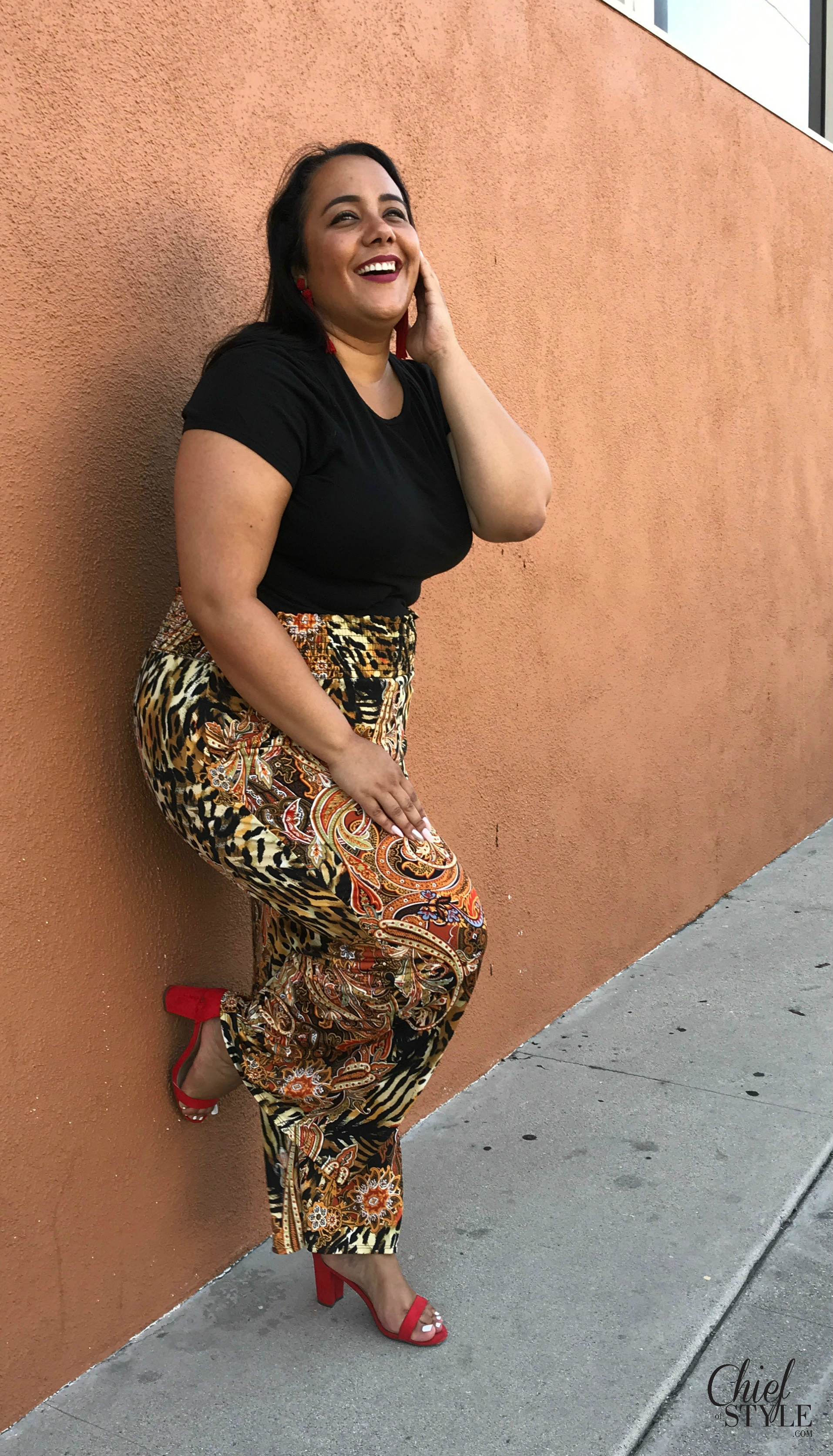 Amy Stretten in plus size brunch outfit idea from Macy's NY Collection